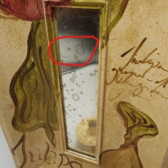 Tulipa Candle Sconce Mirror Portugal Wall Mount Distressed shabby Chic Cottage - Picture 9 of 11